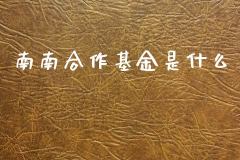 南南合作基金是什么_https://wap.sdyuehang.cn_美股行情_第1张