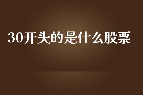 30开头的是什么股票_https://wap.sdyuehang.cn_美股行情_第1张