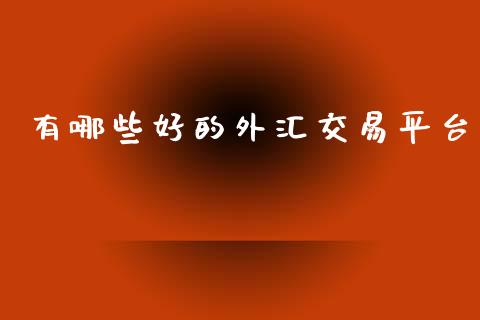 有哪些好的外汇交易平台_https://wap.sdyuehang.cn_新股申购_第1张