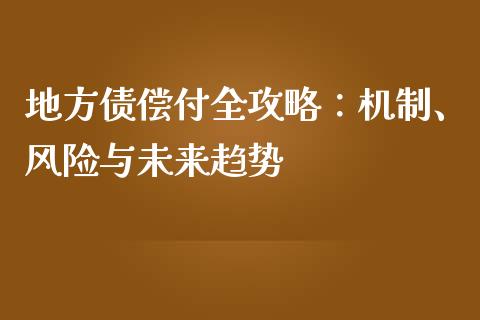 地方债偿付全攻略：机制、风险与未来趋势_https://wap.sdyuehang.cn_产经新闻_第1张