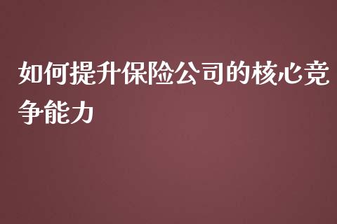 如何提升保险公司的核心竞争能力_https://wap.sdyuehang.cn_新股申购_第1张