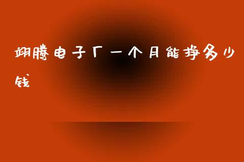 翊腾电子厂一个月能挣多少钱_https://wap.sdyuehang.cn_新股申购_第1张