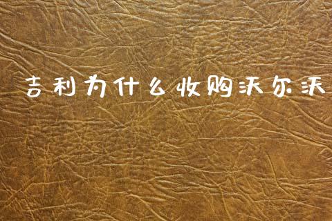 吉利为什么收购沃尔沃_https://wap.sdyuehang.cn_债券资讯_第1张