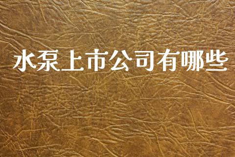 水泵上市公司有哪些_https://wap.sdyuehang.cn_新股申购_第1张