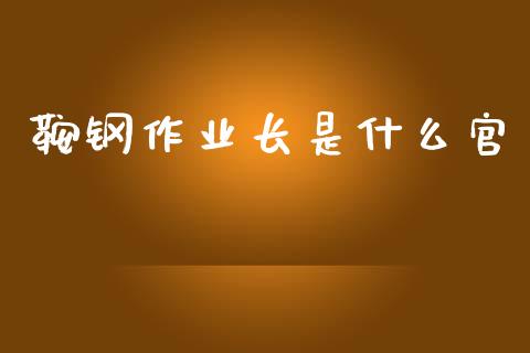 鞍钢作业长是什么官_https://wap.sdyuehang.cn_债券资讯_第1张