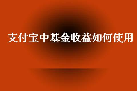 支付宝中基金收益如何使用_https://wap.sdyuehang.cn_美股行情_第1张