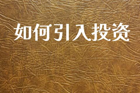 如何引入投资_https://wap.sdyuehang.cn_新股申购_第1张