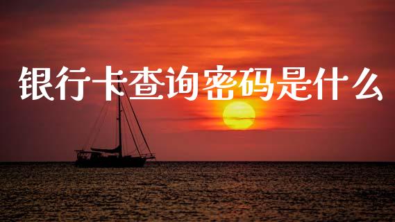 银行卡查询密码是什么_https://wap.sdyuehang.cn_美股行情_第1张