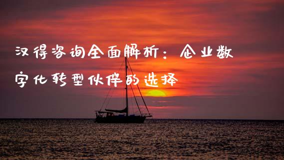 汉得咨询全面解析：企业数字化转型伙伴的选择_https://wap.sdyuehang.cn_产经新闻_第1张