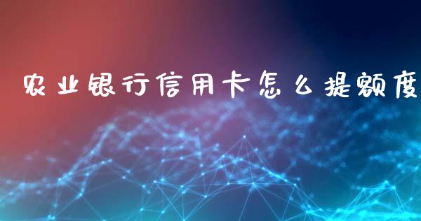 农业银行信用卡怎么提额度_https://wap.sdyuehang.cn_美股行情_第1张