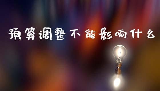 预算调整不能影响什么_https://wap.sdyuehang.cn_债券资讯_第1张