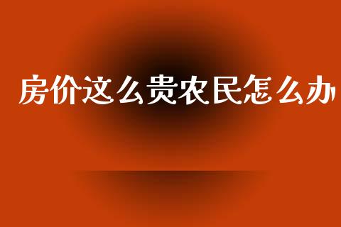 房价这么贵农民怎么办_https://wap.sdyuehang.cn_美股行情_第1张