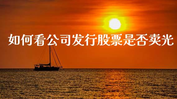 如何看公司发行股票是否卖光_https://wap.sdyuehang.cn_美股行情_第1张