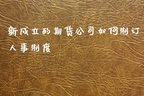 新成立的期货公司如何制订人事制度_https://wap.sdyuehang.cn_美股行情_第1张