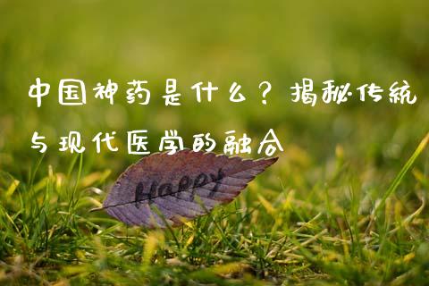 中国神药是什么？揭秘传统与现代医学的融合_https://wap.sdyuehang.cn_债券资讯_第1张