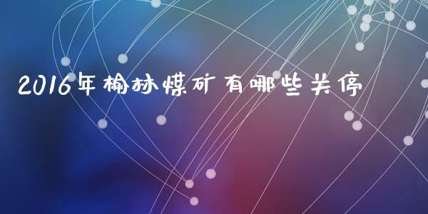 2016年榆林煤矿有哪些关停_https://wap.sdyuehang.cn_债券资讯_第1张