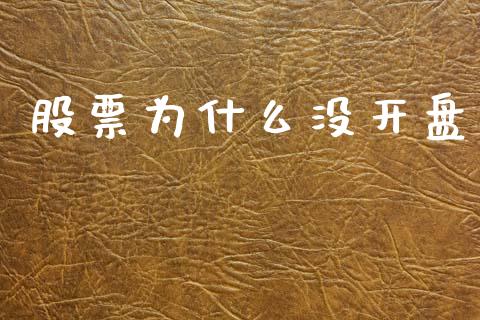 股票为什么没开盘_https://wap.sdyuehang.cn_美股行情_第1张