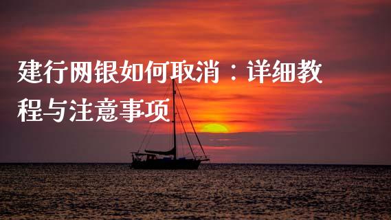 建行网银如何取消：详细教程与注意事项_https://wap.sdyuehang.cn_新股申购_第1张