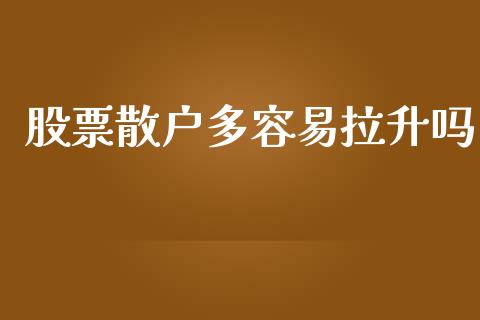 股票散户多容易拉升吗_https://wap.sdyuehang.cn_债券资讯_第1张