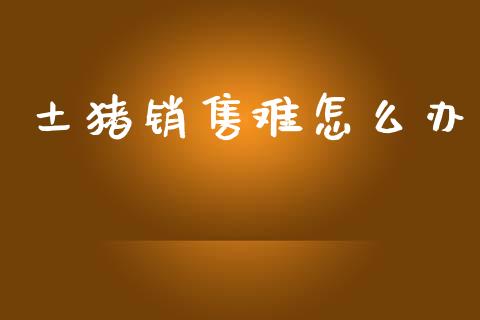 土猪销售难怎么办_https://wap.sdyuehang.cn_新股申购_第1张
