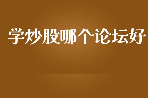 学炒股哪个论坛好_https://wap.sdyuehang.cn_新股申购_第1张