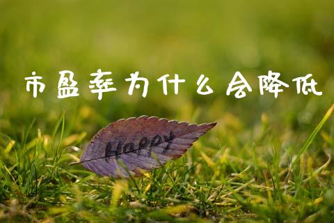 市盈率为什么会降低_https://wap.sdyuehang.cn_债券资讯_第1张
