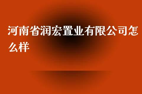 河南省润宏置业有限公司怎么样_https://wap.sdyuehang.cn_债券资讯_第1张