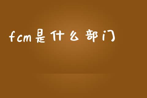 fcm是什么部门_https://wap.sdyuehang.cn_美股行情_第1张