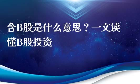 含B股是什么意思？一文读懂B股投资_https://wap.sdyuehang.cn_美股行情_第1张