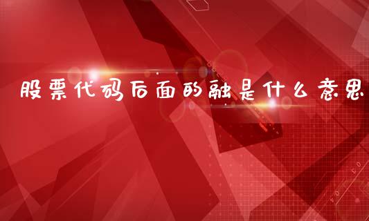 股票代码后面的融是什么意思_https://wap.sdyuehang.cn_新股申购_第1张