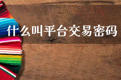 什么叫平台交易密码_https://wap.sdyuehang.cn_债券资讯_第1张