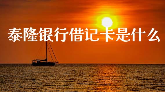 泰隆银行借记卡是什么_https://wap.sdyuehang.cn_债券资讯_第1张