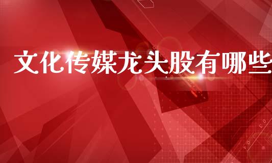 文化传媒龙头股有哪些_https://wap.sdyuehang.cn_债券资讯_第1张