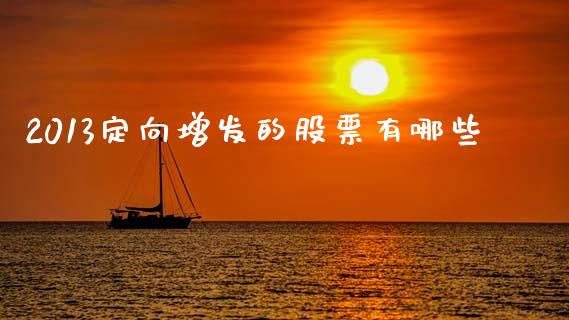 2013定向增发的股票有哪些_https://wap.sdyuehang.cn_新股申购_第1张