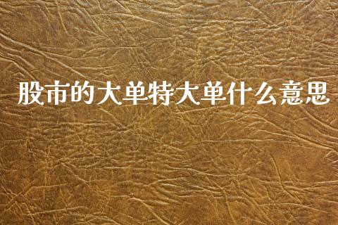 股市的大单特大单什么意思_https://wap.sdyuehang.cn_产经新闻_第1张