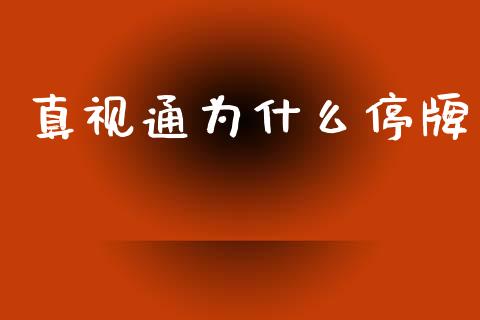 真视通为什么停牌_https://wap.sdyuehang.cn_美股行情_第1张