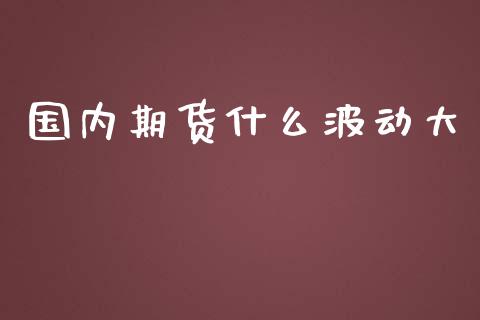 国内期货什么波动大_https://wap.sdyuehang.cn_产经新闻_第1张