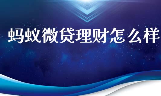 蚂蚁微贷理财怎么样_https://wap.sdyuehang.cn_债券资讯_第1张