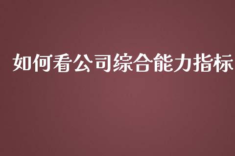 如何看公司综合能力指标_https://wap.sdyuehang.cn_新股申购_第1张