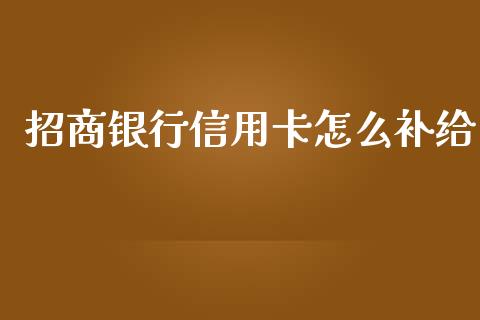 招商银行信用卡怎么补给_https://wap.sdyuehang.cn_美股行情_第1张