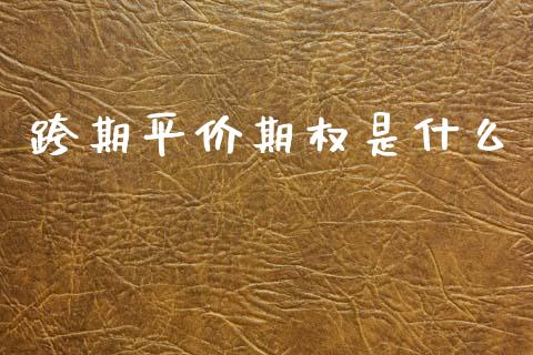 跨期平价期权是什么_https://wap.sdyuehang.cn_新股申购_第1张