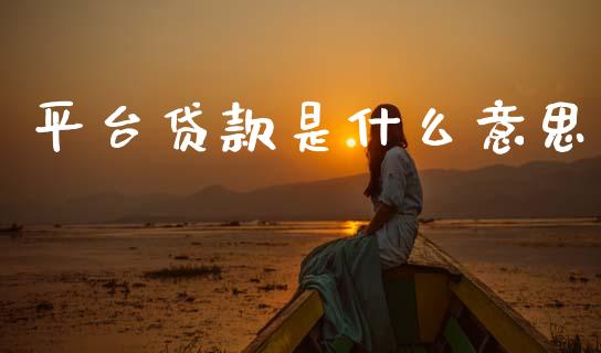 平台贷款是什么意思_https://wap.sdyuehang.cn_新股申购_第1张