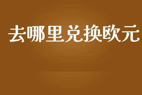 去哪里兑换欧元_https://wap.sdyuehang.cn_新股申购_第1张