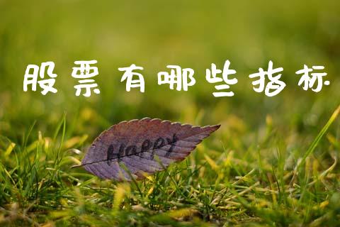 股票有哪些指标_https://wap.sdyuehang.cn_债券资讯_第1张