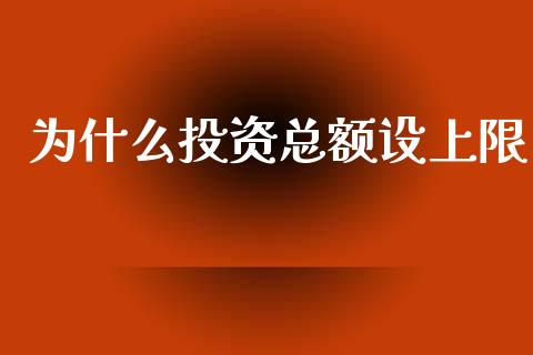 为什么投资总额设上限_https://wap.sdyuehang.cn_产经新闻_第1张