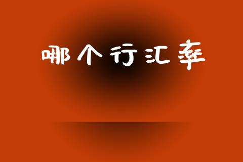 哪个行汇率_https://wap.sdyuehang.cn_债券资讯_第1张