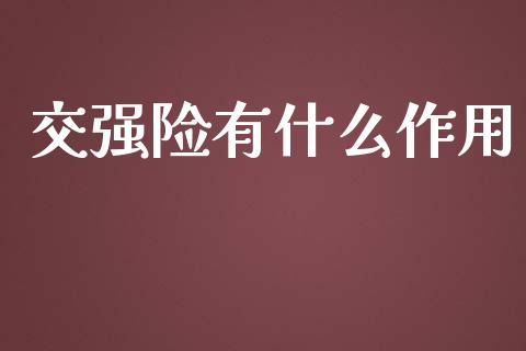 交强险有什么作用_https://wap.sdyuehang.cn_产经新闻_第1张