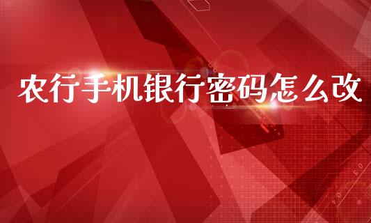 农行手机银行密码怎么改_https://wap.sdyuehang.cn_产经新闻_第1张