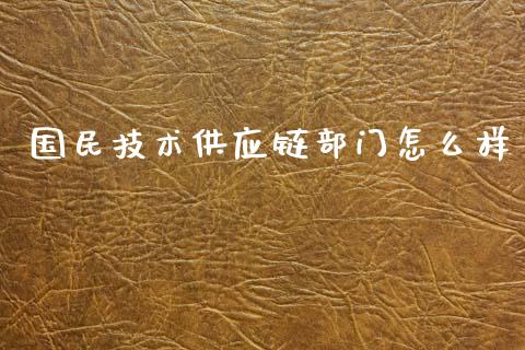 国民技术供应链部门怎么样_https://wap.sdyuehang.cn_美股行情_第1张