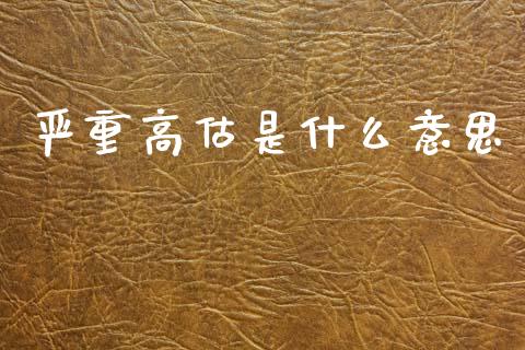 严重高估是什么意思_https://wap.sdyuehang.cn_新股申购_第1张